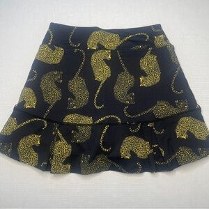 Women’s Dona Jo Leopard Print gold Black tennis golf Skirt‎ size 1